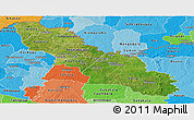 Satellite Panoramic Map of Ferkessedougou, political shades outside