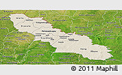 Shaded Relief Panoramic Map of Ferkessedougou, satellite outside