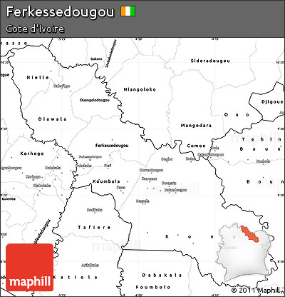 Blank Simple Map of Ferkessedougou