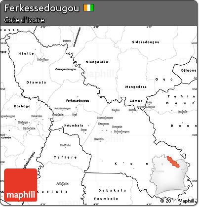 Blank Simple Map of Ferkessedougou