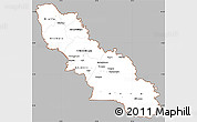 Gray Simple Map of Ferkessedougou, cropped outside