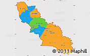 Political Simple Map of Ferkessedougou, cropped outside