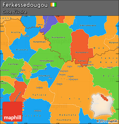 Political Simple Map of Ferkessedougou