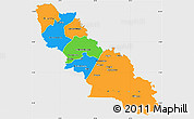 Political Simple Map of Ferkessedougou, single color outside