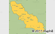 Savanna Style Simple Map of Ferkessedougou, cropped outside