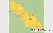 Savanna Style Simple Map of Ferkessedougou, single color outside