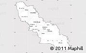 Silver Style Simple Map of Ferkessedougou, cropped outside