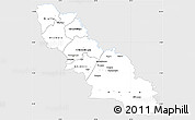 Silver Style Simple Map of Ferkessedougou, single color outside