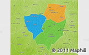 Political 3D Map of Gagnoa, physical outside