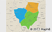Political 3D Map of Gagnoa, shaded relief outside