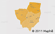 Political Shades 3D Map of Gagnoa, cropped outside
