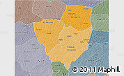 Political Shades 3D Map of Gagnoa, semi-desaturated