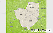 Shaded Relief 3D Map of Gagnoa, physical outside