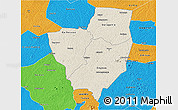 Shaded Relief 3D Map of Gagnoa, political outside