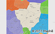 Shaded Relief 3D Map of Gagnoa, political shades outside