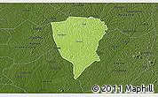 Physical 3D Map of Guiberoua, darken