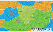 Physical 3D Map of Guiberoua, political outside