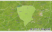 Physical 3D Map of Guiberoua, satellite outside