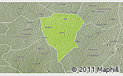 Physical 3D Map of Guiberoua, semi-desaturated