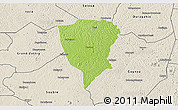 Physical 3D Map of Guiberoua, shaded relief outside