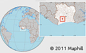 Gray Location Map of Guiberoua, highlighted country