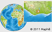 Physical Location Map of Guiberoua, highlighted parent region