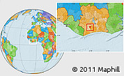 Political Location Map of Guiberoua