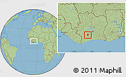 Savanna Style Location Map of Guiberoua, within the entire country