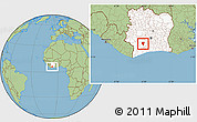 Savanna Style Location Map of Guiberoua, highlighted country