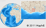 Shaded Relief Location Map of Guiberoua