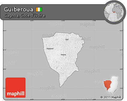Gray Map of Guiberoua, single color outside