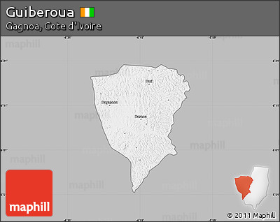 Gray Map of Guiberoua, single color outside