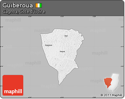 Gray Map of Guiberoua, single color outside