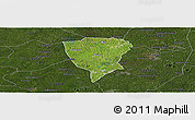 Satellite Panoramic Map of Guiberoua, darken