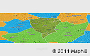 Satellite Panoramic Map of Guiberoua, political outside
