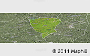 Satellite Panoramic Map of Guiberoua, semi-desaturated