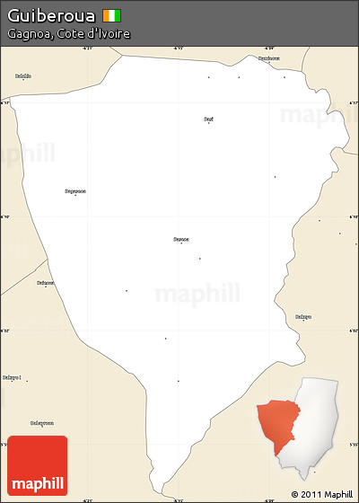Classic Style Simple Map of Guiberoua