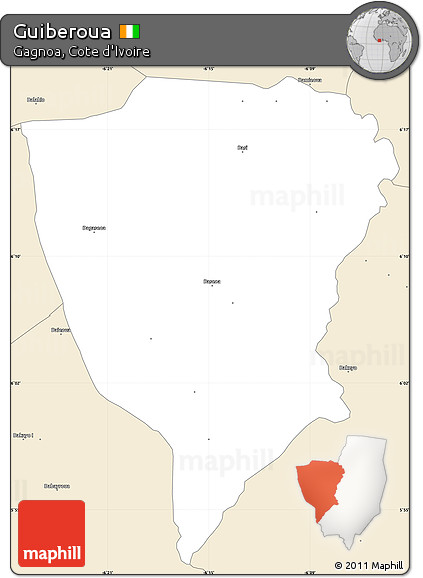 Classic Style Simple Map of Guiberoua