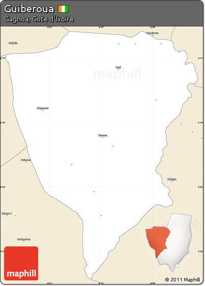 Classic Style Simple Map of Guiberoua