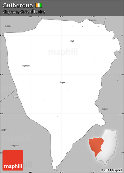 Gray Simple Map of Guiberoua