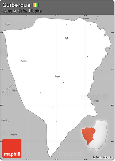 Gray Simple Map of Guiberoua
