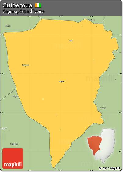 Savanna Style Simple Map of Guiberoua