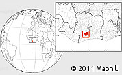 Blank Location Map of Gagnoa, within the entire country