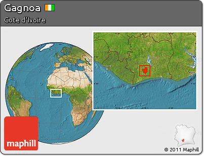 Satellite Location Map of Gagnoa
