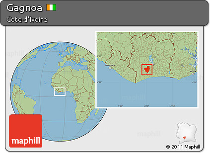 Savanna Style Location Map of Gagnoa