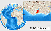 Shaded Relief Location Map of Gagnoa