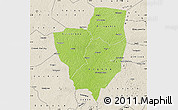 Physical Map of Gagnoa, shaded relief outside