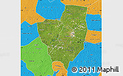 Satellite Map of Gagnoa, political outside