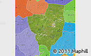 Satellite Map of Gagnoa, political shades outside