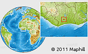 Physical Location Map of Ouragahio